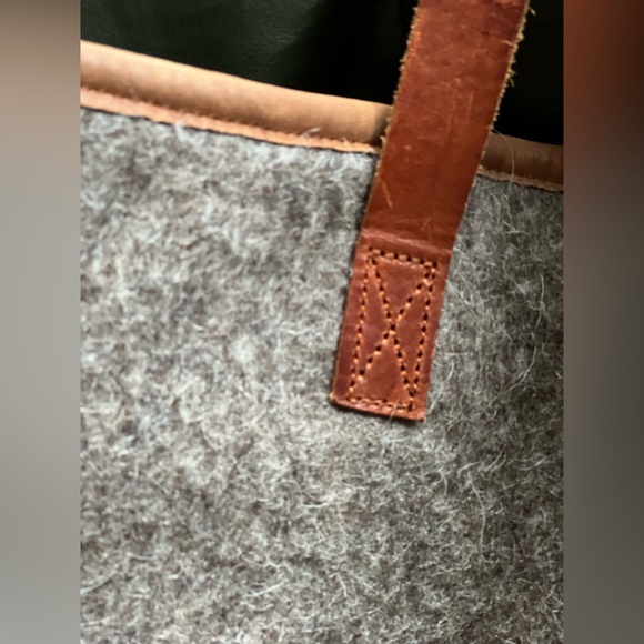 Karlén Swiss Vintage Army Wool Blanket Large Bag Purse Tote Leather Straps - Picture 14 of 14